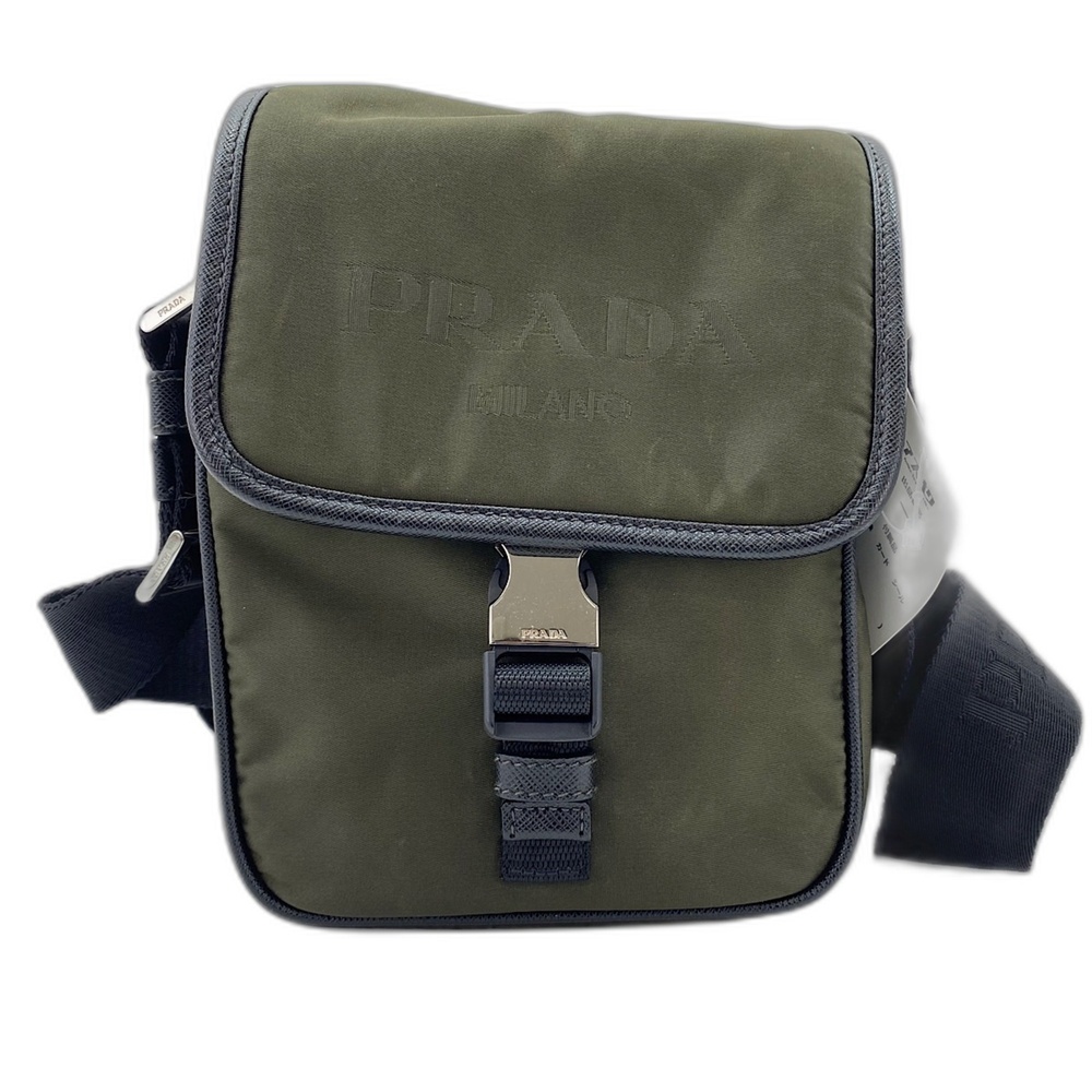 PRADA Green Saffiano Shoulder Bag